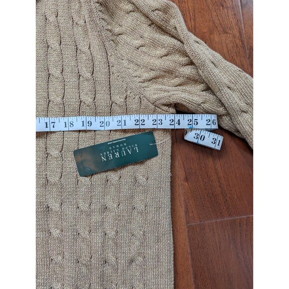 Lauren Ralph Lauren Cable Knit Metallic Gold 3X NWT - Picture 8 of 11